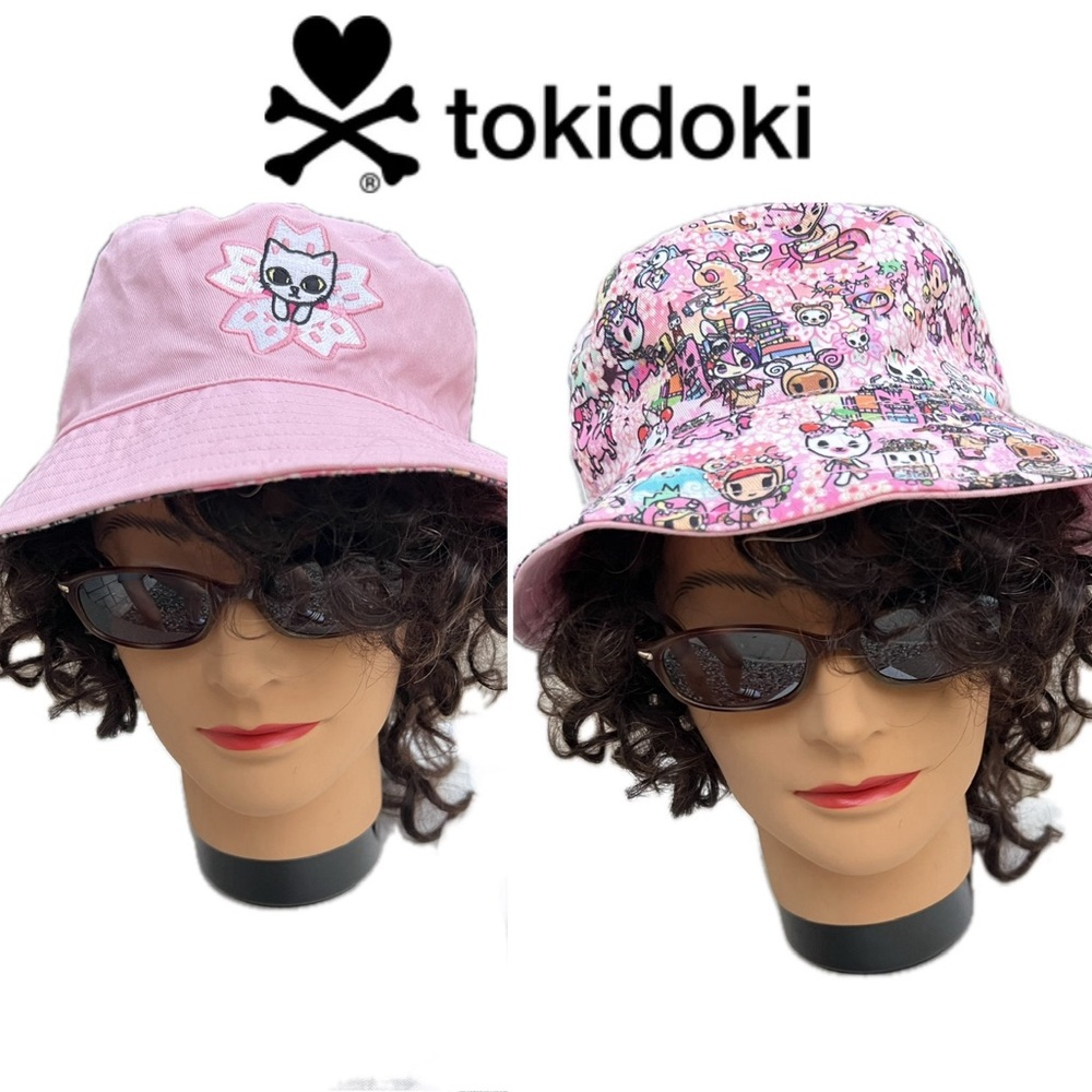 🐱Tokidoki Sakura Celebration Bucket Hat | Reversible | Hello Kitty and Friends